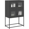 Highboard Juodas 68x39x107 cm Plienas