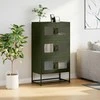 Highboard Olive Žalias 68x39x123 cm Plienas