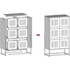 Highboard Olive Žalias 68x39x123 cm Plienas