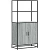 Highboard Pilka Sonoma 68x35x139 cm Mediena ir metalas