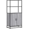 Highboard Pilka Sonoma 68x35x139 cm Mediena ir metalas