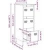 Highboard Rožinė 39x35x103,5 cm Plienas