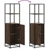Highboard Rudas ąžuolas 35,5x35x139 cm Mediena ir metalas