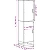 Highboard Rudas ąžuolas 35,5x35x139 cm Mediena ir metalas