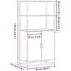 Highboard Rudas ąžuolas 68x35x139 cm Mediena ir metalas