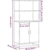Highboard rūkytas ąžuolas 68x35x139 cm Mediena ir metalas