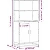 Highboard rūkytas ąžuolas 68x35x139 cm Mediena ir metalas