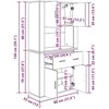 Highboardas Sena mediena 80 x 33 x 150 cm Apdirbta mediena