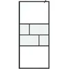 Įėjimo dušo siena Juoda 90 x 195 x 0,5 cm Stiklas ir aliuminis