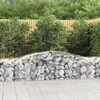 Išlenkti gabiono krepšiai, 9vnt., 400x50x60/80cm, geležis
