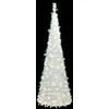 Išskleidžiama dirbtinė Kalėdų eglutė, balta, 150cm, 100 LED
