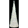 Išskleidžiama dirbtinė Kalėdų eglutė, balta, 120cm, 50 LED