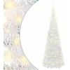Išskleidžiama dirbtinė Kalėdų eglutė, balta, 120cm, 50 LED