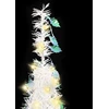 Išskleidžiama dirbtinė Kalėdų eglutė, balta, 150cm, 100 LED