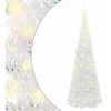 Išskleidžiama dirbtinė Kalėdų eglutė, balta, 150cm, 100 LED