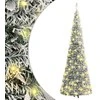 Išskleidžiama dirbtinė Kalėdų eglutė su sniegu, 150cm, 100 LED