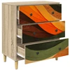 Ištraukalas spinta BONN Retro bangos spauda 66 x 36,5 x 75 cm