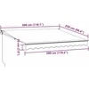 Ištraukiama markizė, antracito/balta, 3x2,5m, audinys/aliuminis