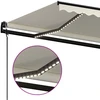 Automatinė markizė su LED/vėjo jutikliu, kreminė, 500x350cm