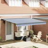Ištraukiama markizė, mėlyna/balta, 3,5x2,5m, audinys/aliuminis