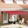 Markizės rėmas Raudona 400 × 300 cm Poliesteris su PU danga