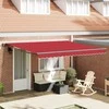 Markizės rėmas Raudona 400 × 300 cm Poliesteris su PU danga