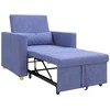 Fotelis Ištraukiamas sofa-lova vienvietis Džinsinė mėlyna audinys