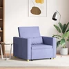 Fotelis Ištraukiamas sofa-lova vienvietis Džinsinė mėlyna audinys