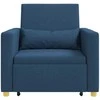 Fotelis Ištraukiamas sofa-lova vienvietis Mėlyna 90 x 165 x 87 cm