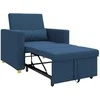 Fotelis Ištraukiamas sofa-lova vienvietis Mėlyna 90 x 165 x 87 cm