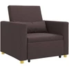 Fotelis Ištraukiamas sofa-lova vienvietis Tamsiai ruda audinys