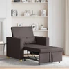 Fotelis Ištraukiamas sofa-lova vienvietis Tamsiai ruda audinys
