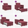 Fotelis Ištraukiamas sofa-lova vienvietis Vyno raudonumo audinys
