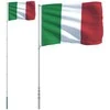 Italijos vėliava su stiebu, aliuminis, 5,55m