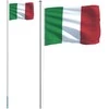 Italijos vėliava su stiebu, aliuminis, 6,23m