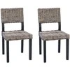 Valgomasis krėslas 2 pcs Kubu ratanas Juoda plauna