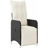 Lauko baldų komplektas Sodo valgomojo komplektas su pagalve 5 pcs Juoda poliratanas