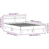 Lovos rėmas su LED Juodas ąžuolas 150 x 200 cm Apdirbta mediena