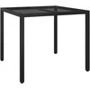 Sodo stalas Juoda 90 x 90 x 75 cm poliratanas