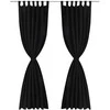 Juodos Užuolaidos su Kilpomis 140 x 175 cm, 2 vnt., Mikro Satinas