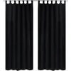 Juodos Užuolaidos su Kilpomis 140 x 225 cm, 2 vnt., Mikro Satinas