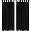 Juodos Užuolaidos su Kilpomis 140 x 245 cm, 2 vnt., Mikro Satinas