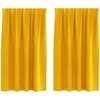 Užtemdymo užuolaidos 2 pcs Garučių geltona 140 x 140 cm Aksomas