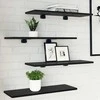 Knygų lentyna 4 pcs Juodas 60 x 20 x 1,5 cm Apdirbta mediena
