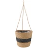 Jūros žolės augalų krepšiai 3 pcs Natūrali ir juoda Ø26 x 19 cm
