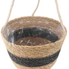 Jūros žolės augalų krepšiai 3 pcs Natūrali ir juoda Ø26 x 19 cm