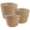 Jūros žolės augalų krepšiai 3 pcs Natūrali Ø26 x 19 cm
