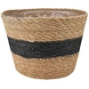 Jūros žolės augalų krepšiai 3 pcs Natūrali ir juoda Ø26 x 19 cm