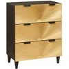 Šoninė spintelė 2 pcs Juoda ir Brass 120 x 33 x 75 cm