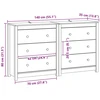 Kabalas 2 pcs Vaško Ruda 140 x 35 x 80 cm Tvirtas pušies medis